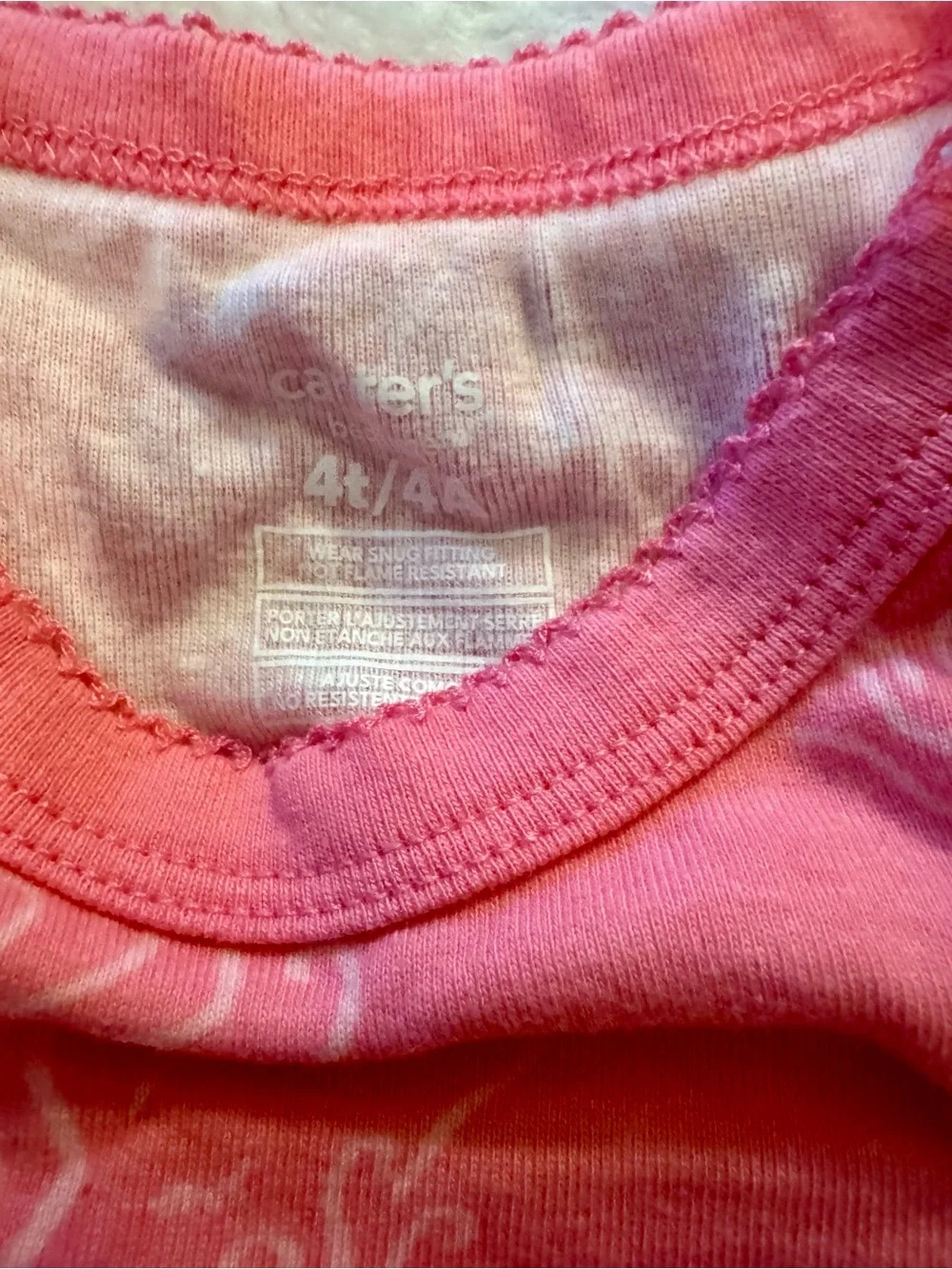 Carter’s Girls Pink Unicorn Pajama Set - Short Sleeve Top & Pants